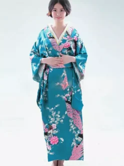 Kimono Japonais Rouge Traditionnel Déguisements Halloween Déguisement Carnaval