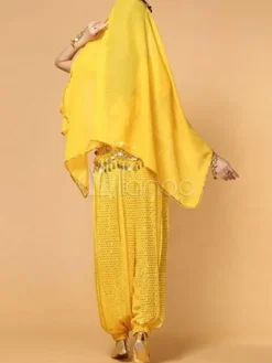 La danse du ventre Costume haut en mousseline de soie rouge avec Top et pantalon Bollywood Dance Costume Déguisements Halloween