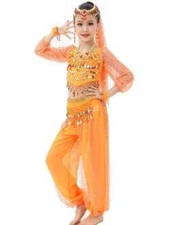 La danse du ventre Costume enfants Costumes de danse indienne Bollywood Déguisements Halloween Robe de Princesse Fille Déguisement
