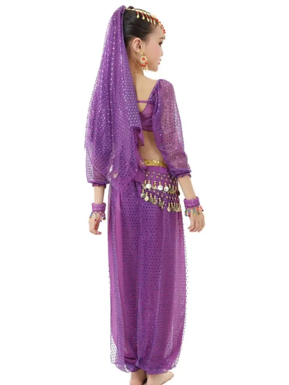 La danse du ventre Costume enfants Costumes de danse indienne Bollywood Déguisements Halloween Robe de Princesse Fille Déguisement