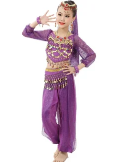 La danse du ventre Costume enfants Costumes de danse indienne Bollywood Déguisements Halloween Robe de Princesse Fille Déguisement