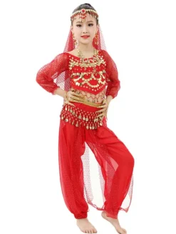 La danse du ventre Costume enfants Costumes de danse indienne Bollywood Déguisements Halloween Robe de Princesse Fille Déguisement