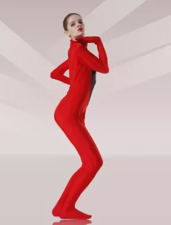 Le Rouge Et Le Noir Dentelle Lycra Zentai Catsuit