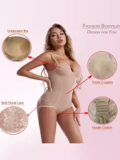 Linge de Mariée Body gainant en dentelle corset gainant caraco soutien-gorge gainant
