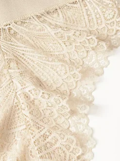 Linge de Mariée Gaine gainante taille haute en dentelle pour femme effet ventre plat et fesses galbées body string grande taille