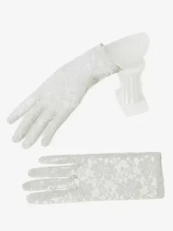 Linge de Mariée Gants courts de mariage pour femmes en dentelle rose clair pour fête
