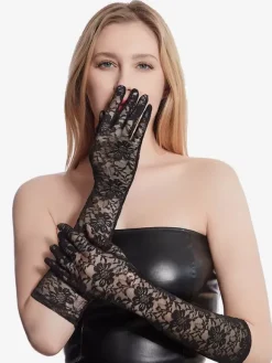 Linge de Mariée Gants De Mariée Longs En Dentelle Blanche Pour Femme Mariage
