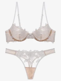 Linge de Mariée Lingerie De Mariée Ensemble Soutien-gorge Culotte En Dentelle Sous-vêtements Femme