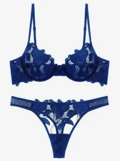 Linge de Mariée Lingerie De Mariée Ensemble Soutien-gorge Culotte En Dentelle Sous-vêtements Femme