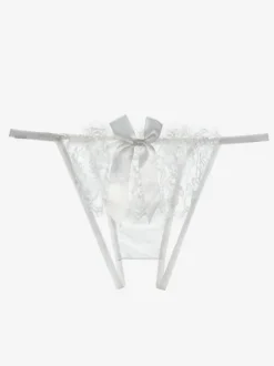Linge de Mariée Lingerie Fendue Culotte Sexy Femme Blanc N艙ud 1 Pièce Dentelle Sous-Vêtements Lingerie