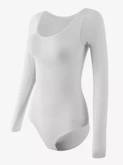 Linge de Mariée Lingerie sculptante marron café manches longues body gainant sans coutures gaine amincissante grande taille contrôle du ventre sous-vêtements sculptants