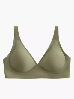 Linge de Mariée Soutien-gorge sans couture effet minimisant sous-vêtements amincissants décolleté en V profond soutien de compression sans fil soutien fin doux confortable abricot clair lingerie en po
