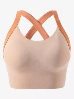 Linge de Mariée Soutien-gorge de sport Bustiers Lavande à maintien élevé pour femme sans armatures dos nageur effet push-up idéal pour la course et le yoga.