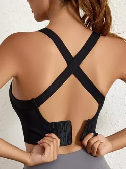 Linge de Mariée Soutien-gorge de sport Bustiers Lavande à maintien élevé pour femme sans armatures dos nageur effet push-up idéal pour la course et le yoga.