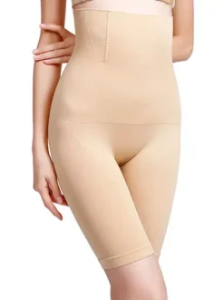 Linge de Mariée Body Sculptant Shorts Moulants Elastique Taille Haute Unicolore Sexy Unicolore Sous-vêtements Femmes Body Shaper