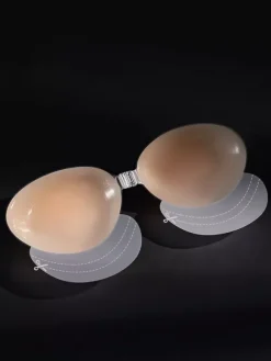 Linge de Mariée Cache-tétons push-up sans bretelles à fermeture avant en silicone avec ailettes latérales