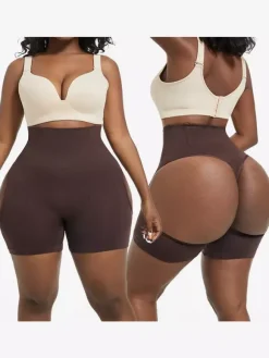 Linge de Mariée Culotte gainante taille haute pour femme effet push-up fessier et ventre plat dos échancré body grande taille