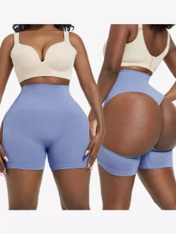 Linge de Mariée Culotte gainante taille haute pour femme effet push-up fessier et ventre plat dos échancré body grande taille