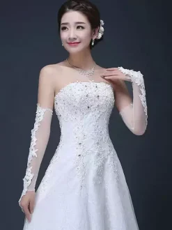 Linge de Mariée Gant Long Mariage Femme Dentelle Blanche Fête