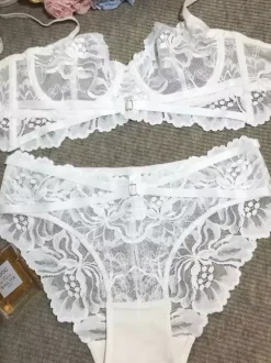 Linge de Mariée Lingerie De Mariée Soutien-gorge Culotte En Dentelle Sous-vêtements Pour Femmes