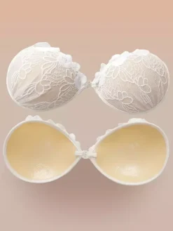 Linge de Mariée Lingerie Pasties pour femmes soutien-gorge sans bretelles dos nu push-up en dentelle à imprimé floral