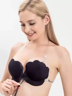 Linge de Mariée Lingerie Pasties à cordon de serrage soutien-gorge sans bretelles invisible pour femmes