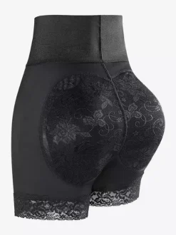 Linge de Mariée Lingerie sculptante noire grande taille shorty gainant push-up pour fesses ventre plat hanches rembourrées silhouette galbée