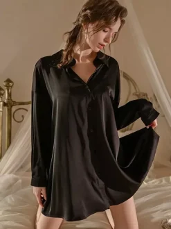 Linge de Mariée Pyjamas vêtements de nuit peignoirs n艙uds blancs lingerie dos nu effet soie