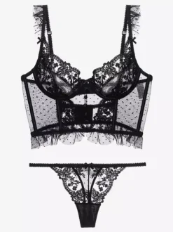Linge de Mariée Soutien-gorge Culotte En Dentelle De Mariée Pour Femme Lingerie 2 Pièces