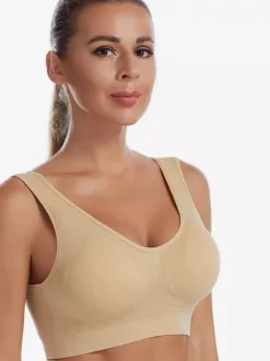 Linge de Mariée Soutien-gorge de sport grande taille pour femme maintien optimal dos nageur sans armatures effet push-up idéal pour la course et le yoga.