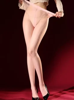 Lingerie Collants Bas Rayures Noires Transparentes Sexy Collants Ultra-Fins