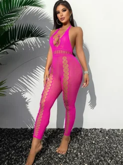 Lingerie collants bas résille collants noirs sexy en nylon découpé