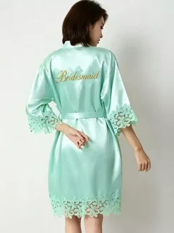 Lingerie de mariée pyjamas vêtements de nuit robes de chambre nuisettes en crochet couleur champagne nuisettes