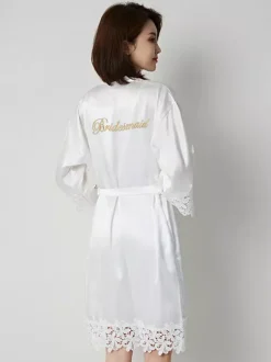 Lingerie de mariée pyjamas vêtements de nuit robes de chambre nuisettes en crochet couleur champagne nuisettes