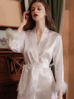 Lingerie de mariée pyjamas vêtements de nuit robes de chambre nuisettes à lacets couleur champagne nuisettes