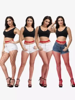 Lingerie bas collants noirs en nylon transparent