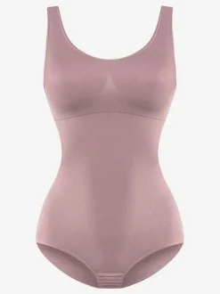 Lingerie Body Sculptant Rose Sans Manches Col U