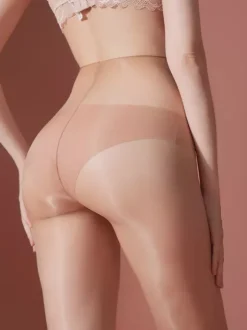 Lingerie Collants Collants Femme Couleur chair Transparent Brillant Sans Couture Haute densité Brillance