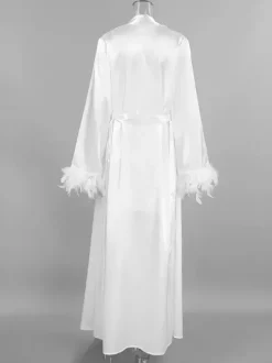 Lingerie de mariée pyjamas vêtements de nuit robes nuisettes d'intérieur en plumes blanches