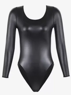 Lingerie Sculptante Body Gainant Noir à Manches Longues