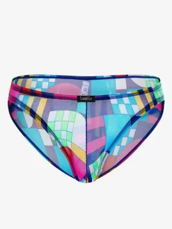 Lingerie Sexy Bleue à Culotte Sexy à Rayures Noires