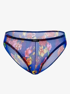 Lingerie Sexy Bleue à Culotte Sexy à Rayures Noires