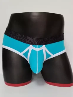 Lingerie sexy pour homme culotte slip string en coton bleu uni