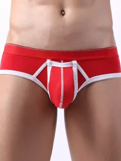 Lingerie sexy pour homme culotte slip string en coton bleu uni