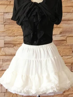 Lolita blanc dentelle Chic hiérarchisé jupon jupon Polyester Déguisements Halloween