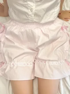 Lolita Shorts Arcs noir volants en coton pour femmes Déguisements Halloween