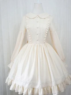 Lolita Sweet OP Robe Volants Manches longues Lolita Une Robes Piece Déguisements Halloween