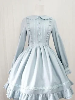 Lolita Sweet OP Robe Volants Manches longues Lolita Une Robes Piece Déguisements Halloween