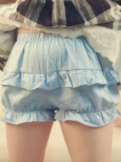 Lumière bleue Lolita culotte bouffante volants coton Lolita Shorts pour femmes Déguisements Halloween