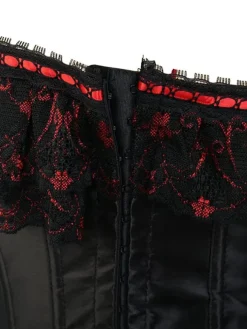 Magnétique bustier sexy en satin noir avec noeud et lacets